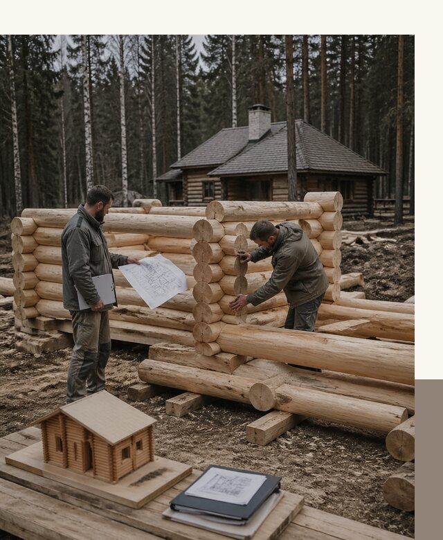 Проектирование и строительство домов из бревна в Полысаеве